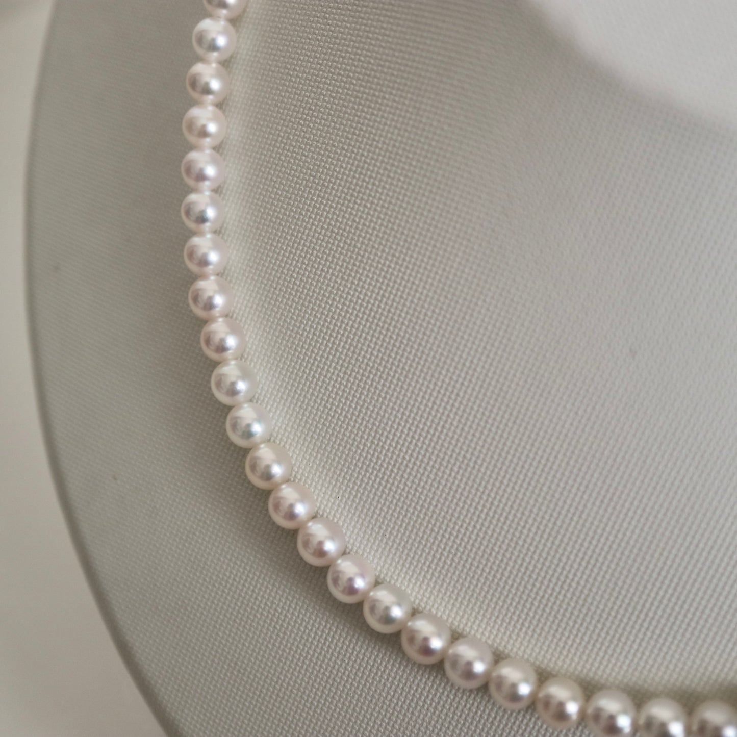 PSL 인증 Aurora Akoya 퀸 4.5mm 아코야 진주 비즈 목걸이 18KYG