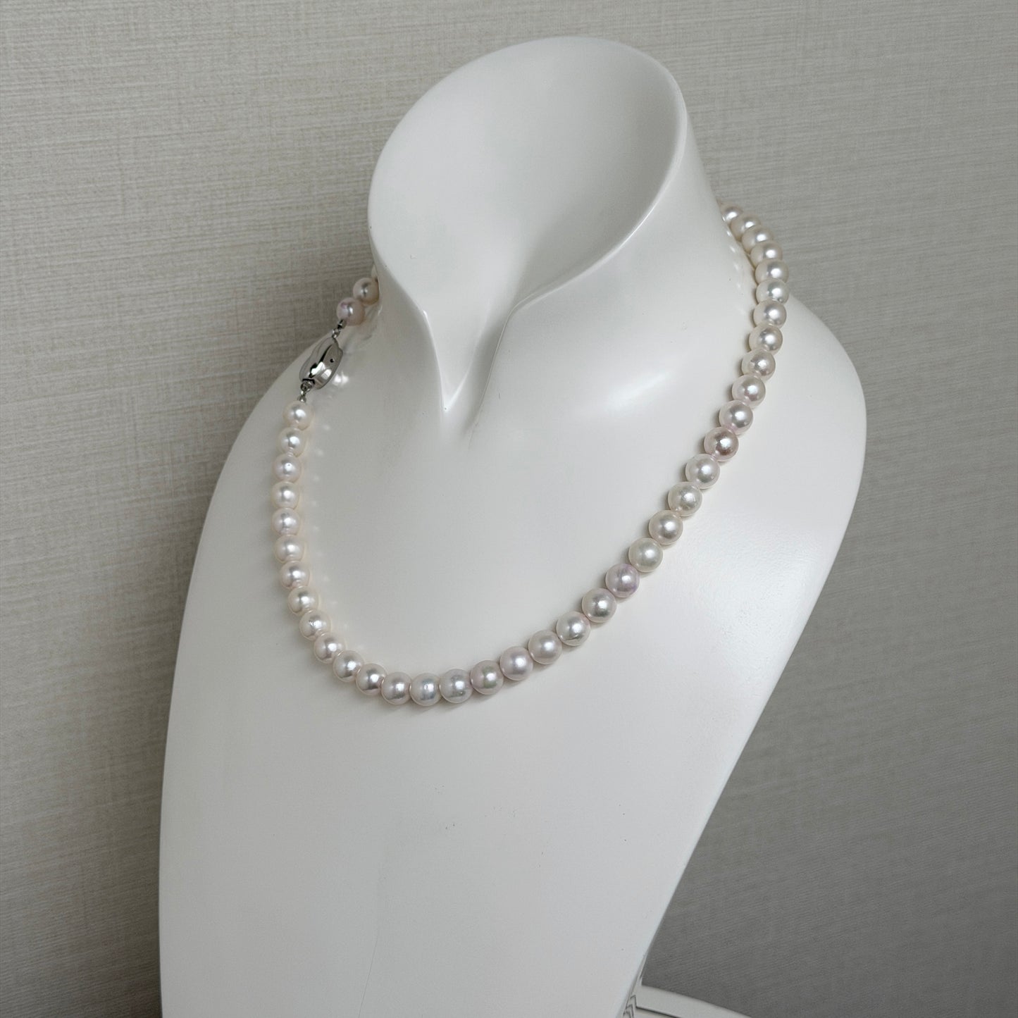 White Tone 7.5-8.0mm アコヤ真珠ネックレス