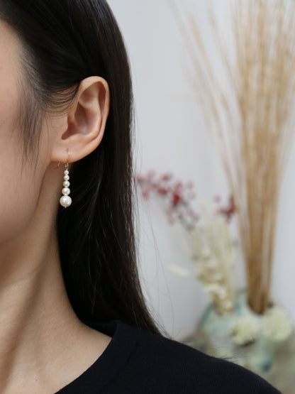 Champagne Golden Gradient Sized Akoya Pearl Hook Earrings - KOKOPEARLJEWELRY - 1