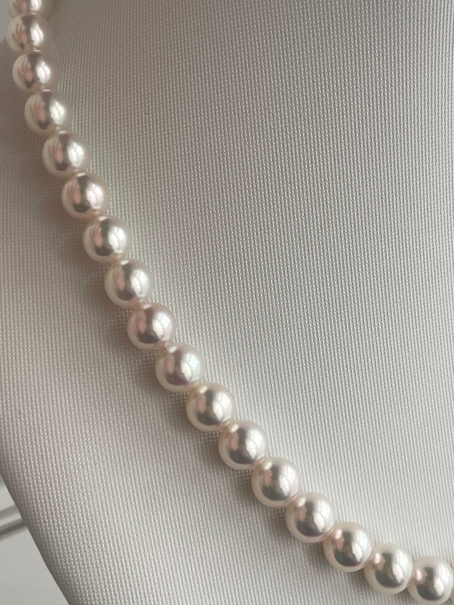 Top Class 7.5mm Akoya Pearl Strand Necklace with Aurora Rose Certificate by PSL - KOKOPEARLJEWELRY - 8