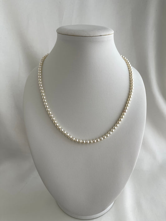 Rare 4mm 4.5mm Light Champagne Golden Akoya Pearl Strand Necklace K18YG