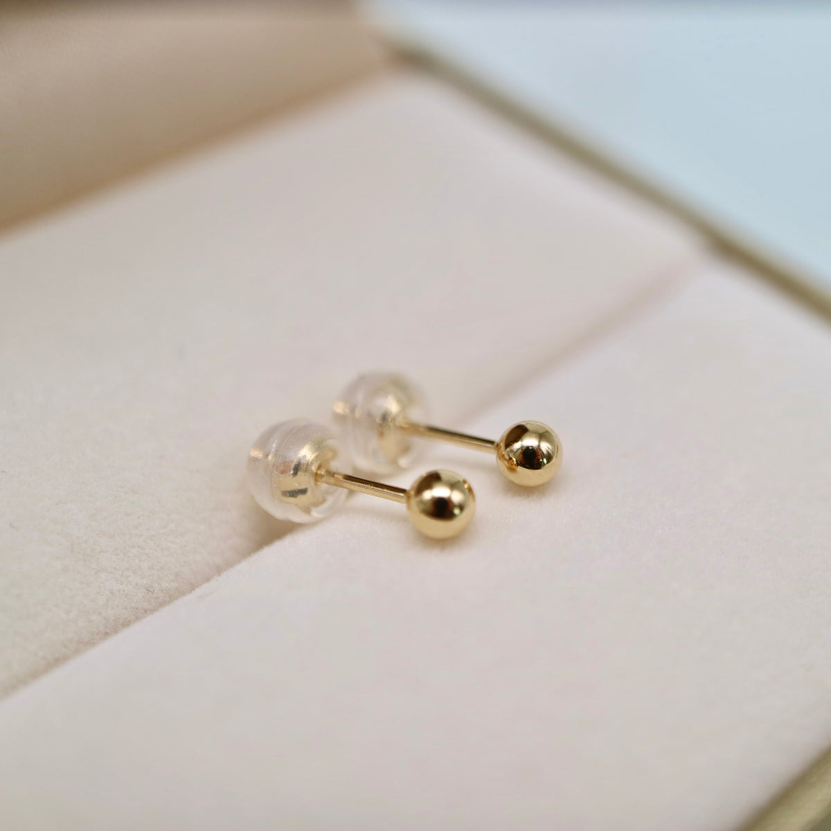 K18YG 3.0mm Small Ball Stud Earrings