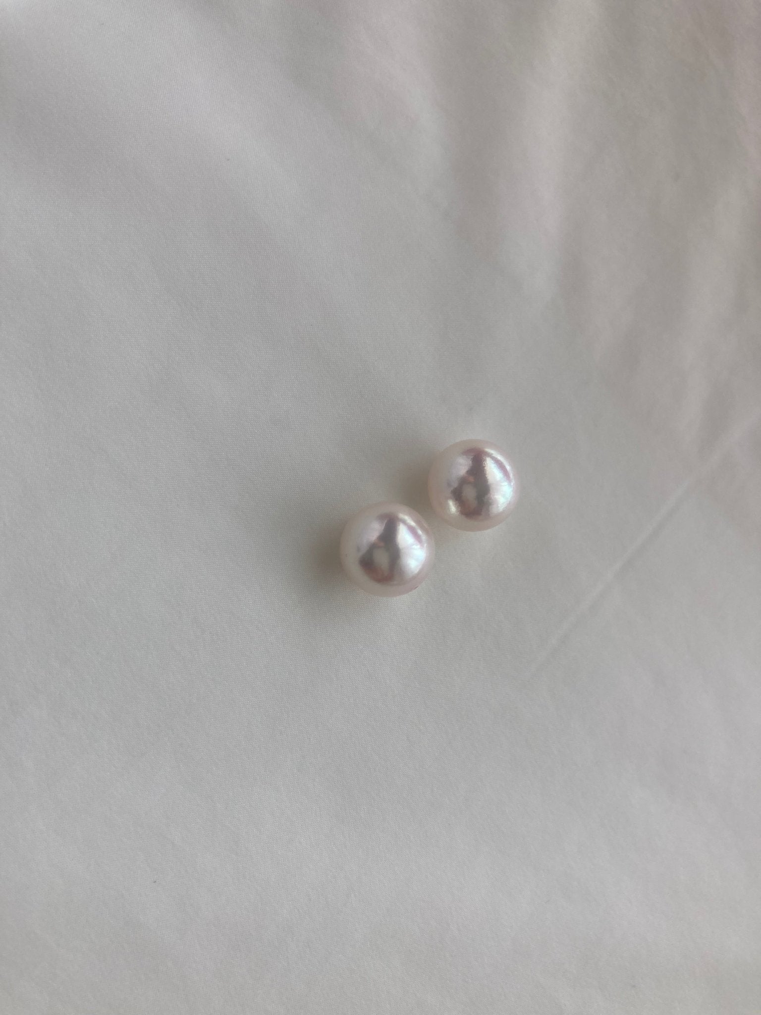 Clip Earrings Available | Rare Large 9mm Akoya Pearl Stud Earrings - KOKOPEARLJEWELRY - 4