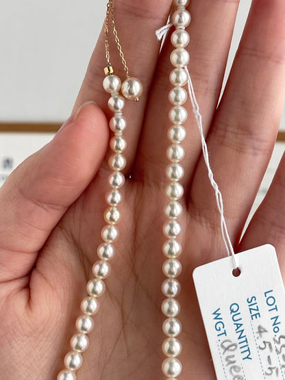 Top Class 4.5mm Akoya Pearl Strand Necklace with Aurora Akoya Queen Certificate by PSL