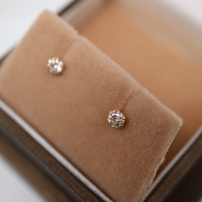 0.2ct Natural Diamond Stud Earrings K18YG