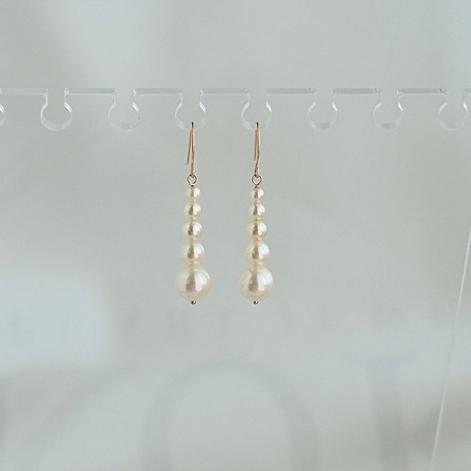 Champagne Golden Gradient Sized Akoya Pearl Hook Earrings