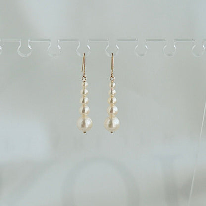 Champagne Golden Gradient Sized Akoya Pearl Hook Earrings - KOKOPEARLJEWELRY - 2