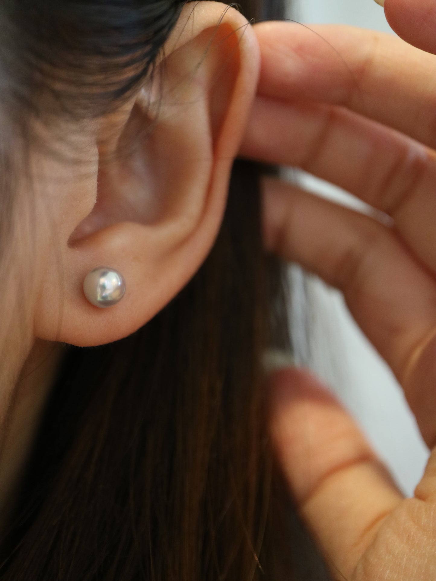 5mm 5.5mm 天然シルバー ブルー アコヤ ペア スタッド ピアス プラチナ pt900