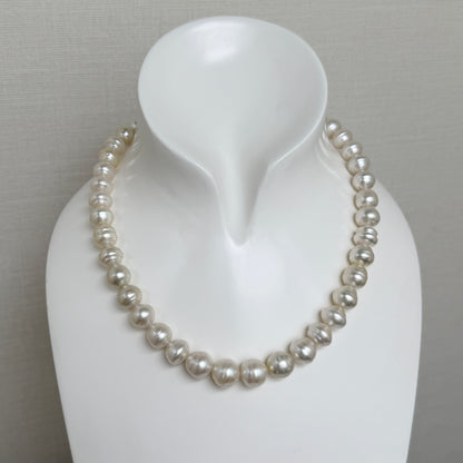 10.0-11.9mm Circle Baroque White South Sea Pearl Beaded Necklace