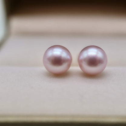 可改為夾式 | Sakura Pink 7mm Akoya 珍珠耳釘 18KYG