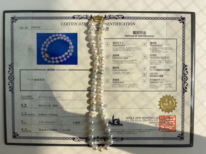 Certified Natural Rainbow Color 9mm Baroque Akoya Pearl Strand Necklace - KOKOPEARLJEWELRY - 2