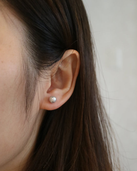 5mm 5.5mm Natural Silver Blue Akoya Pear Stud Earrings Platinum pt900 - KOKOPEARLJEWELRY - 3