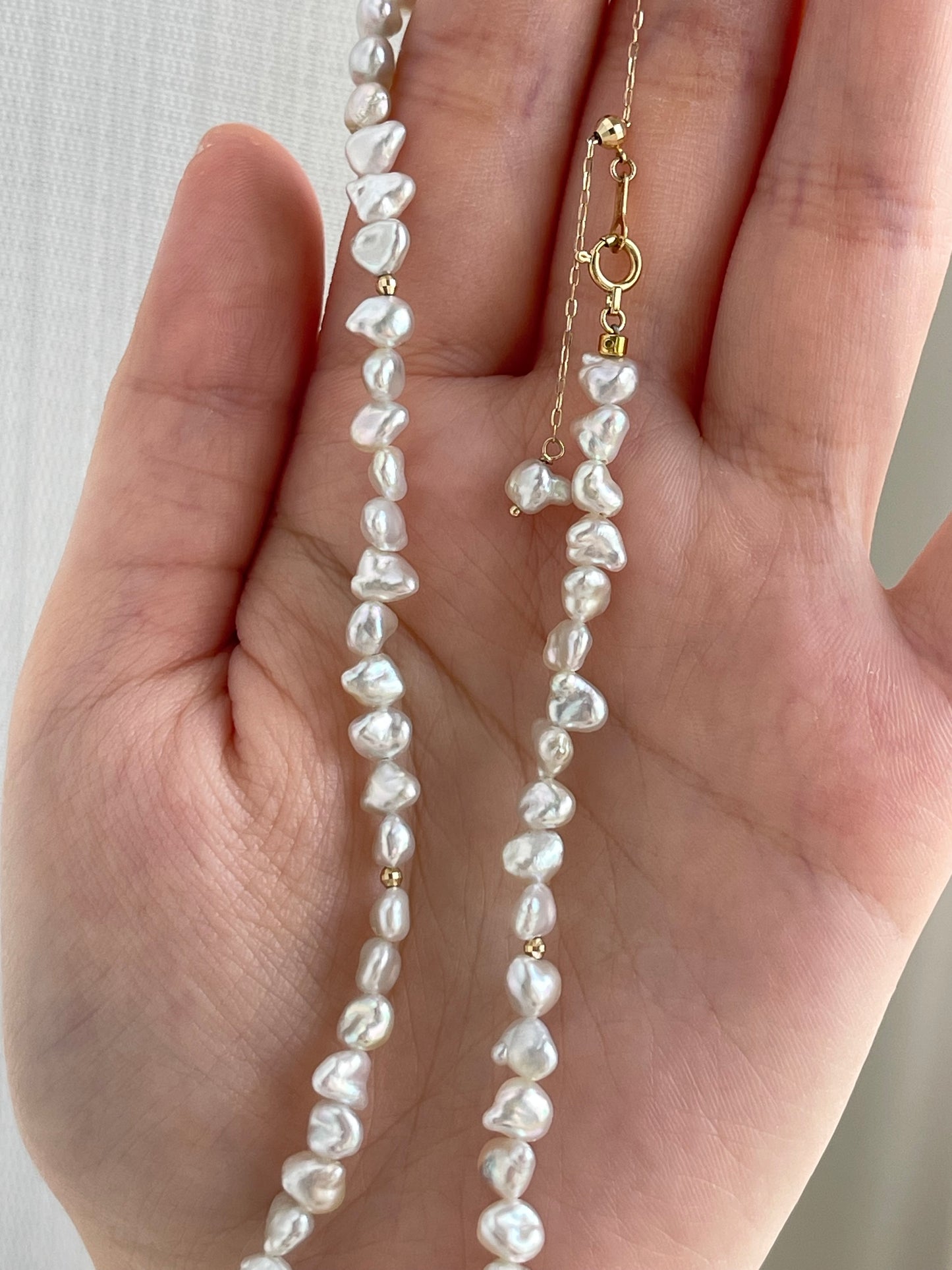 4mm Akoya Keshi Pearl Strand Necklace K18YG - KOKO PEARL JEWELRY - 8