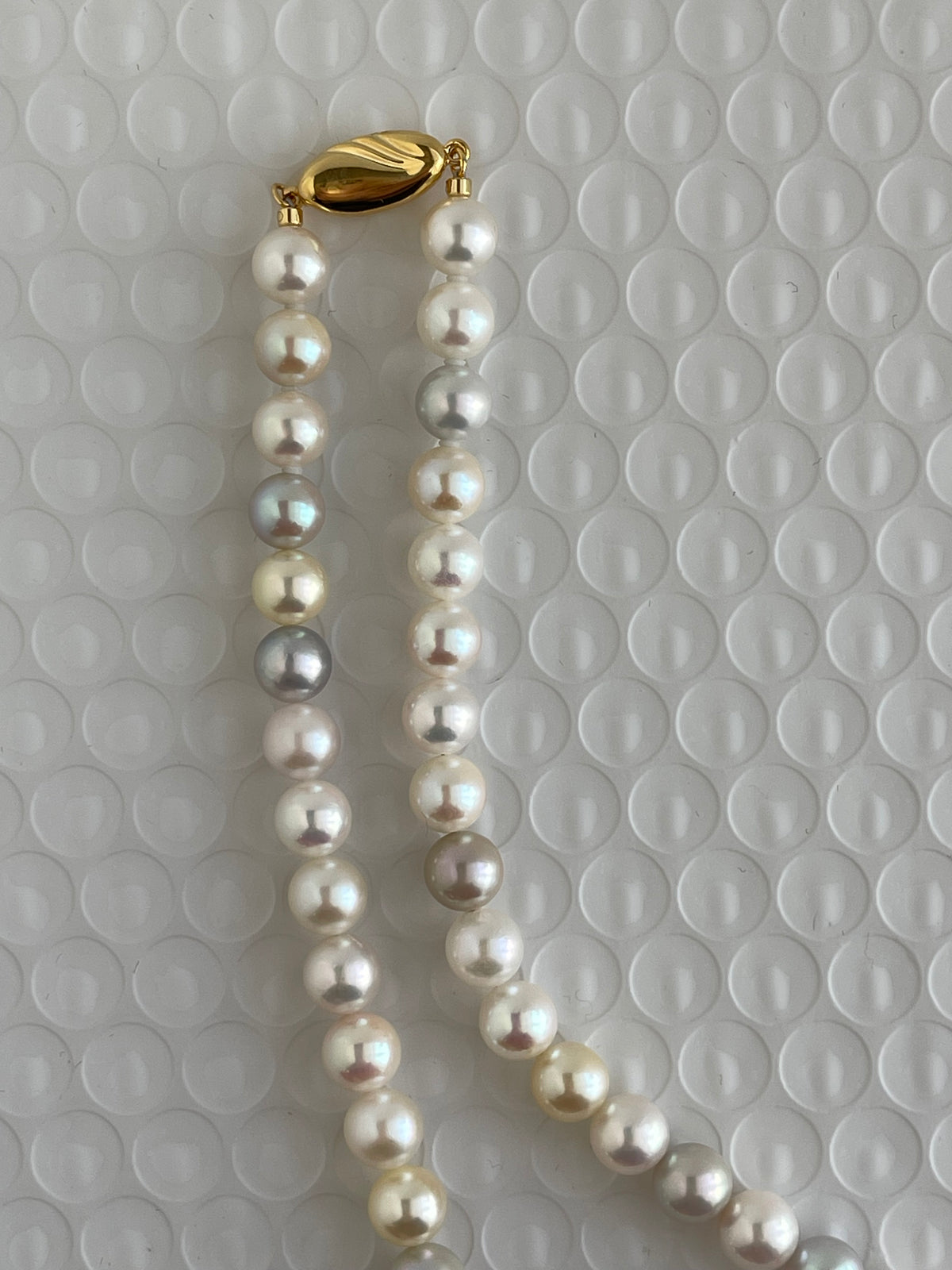Rainbow Color 7.5mm Akoya Pearl Beaded Strand Necklace