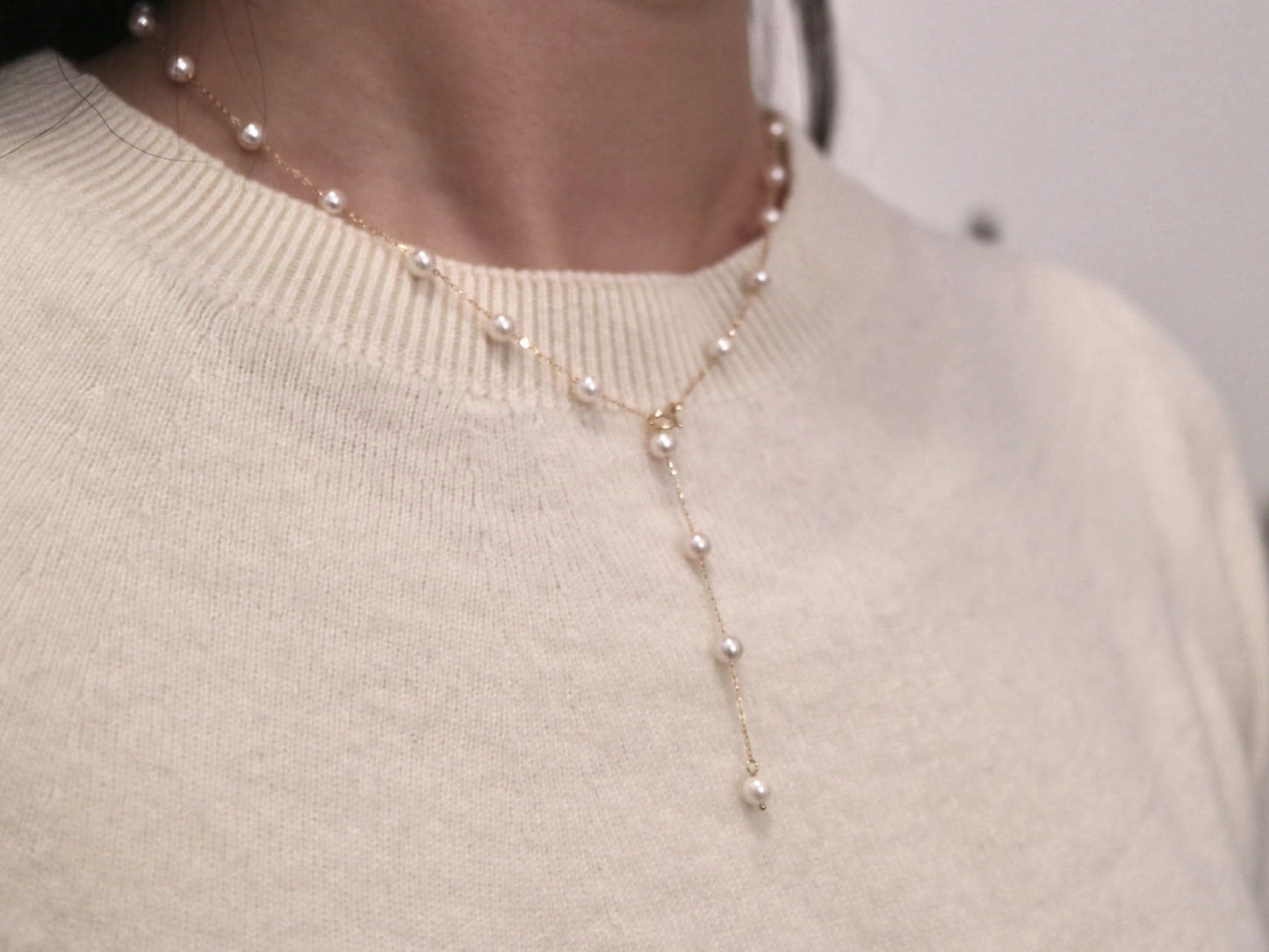 鏡面光澤 4mm Akoya 珍珠散珠項鍊 18k 黃金 - KOKOPEARLJEWELRY - 2