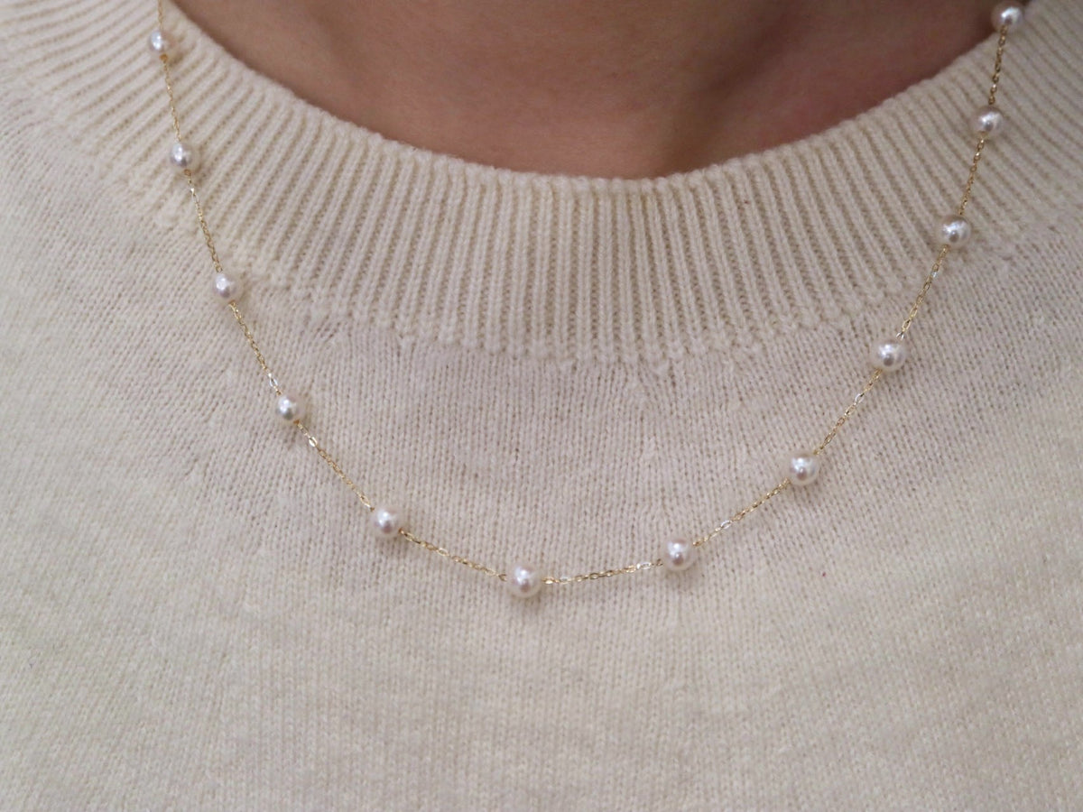 alt
鏡面般光澤 4mm Akoya 珍珠串珠項鍊 18k 黃金 - KOKOPEARLJEWELRY - 3