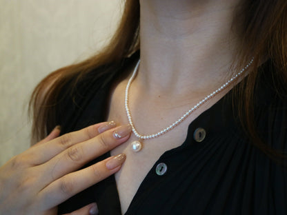 Rare 2.5–3mm Akoya Pearl Strand Necklace with Detachable 8mm Pendant