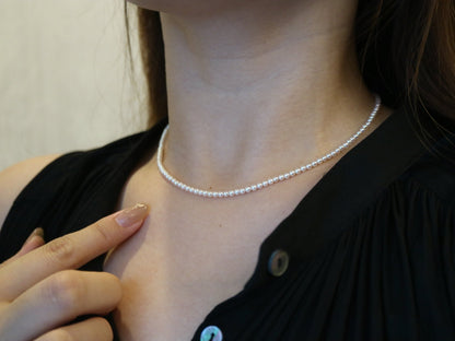 Rare 2.5–3mm Akoya Pearl Strand Necklace with Detachable 8mm Pendant