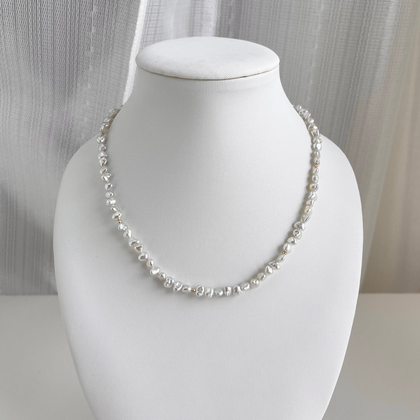 4mm Akoya Keshi Pearl Strand Necklace K18YG - KOKO PEARL JEWELRY - 1