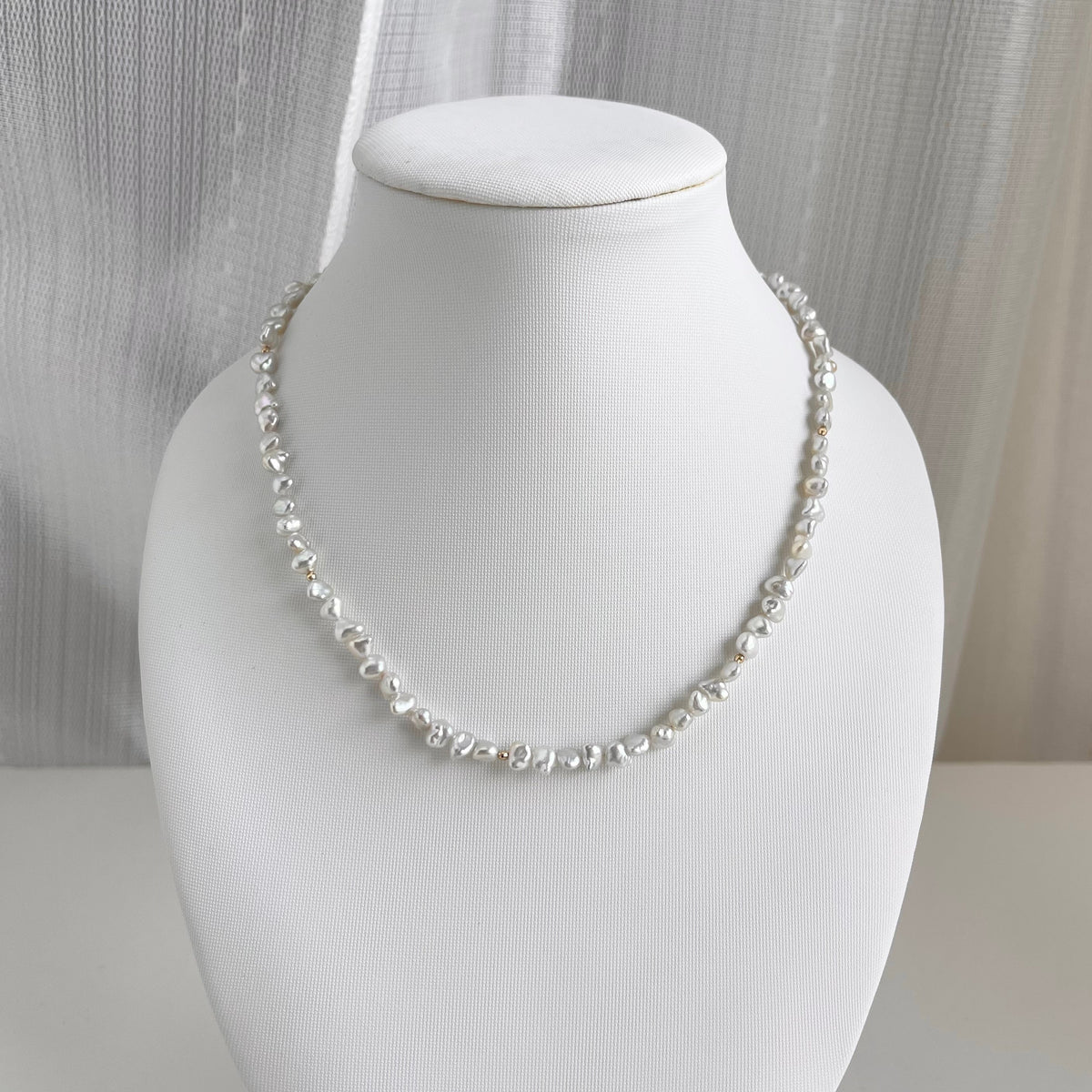 4mm Akoya Keshi Pearl Strand Necklace K18YG - KOKO PEARL JEWELRY - 1