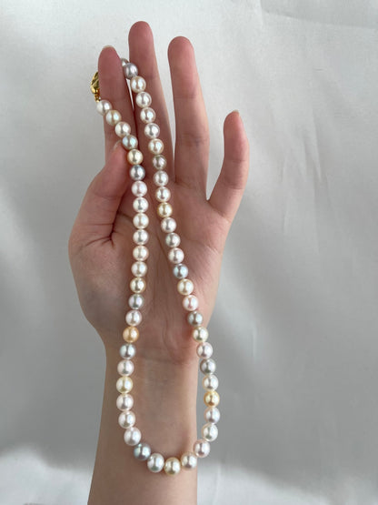 Rainbow Color 7.5mm Akoya Pearl Strand Necklace - KOKOPEARLJEWELRY - 12