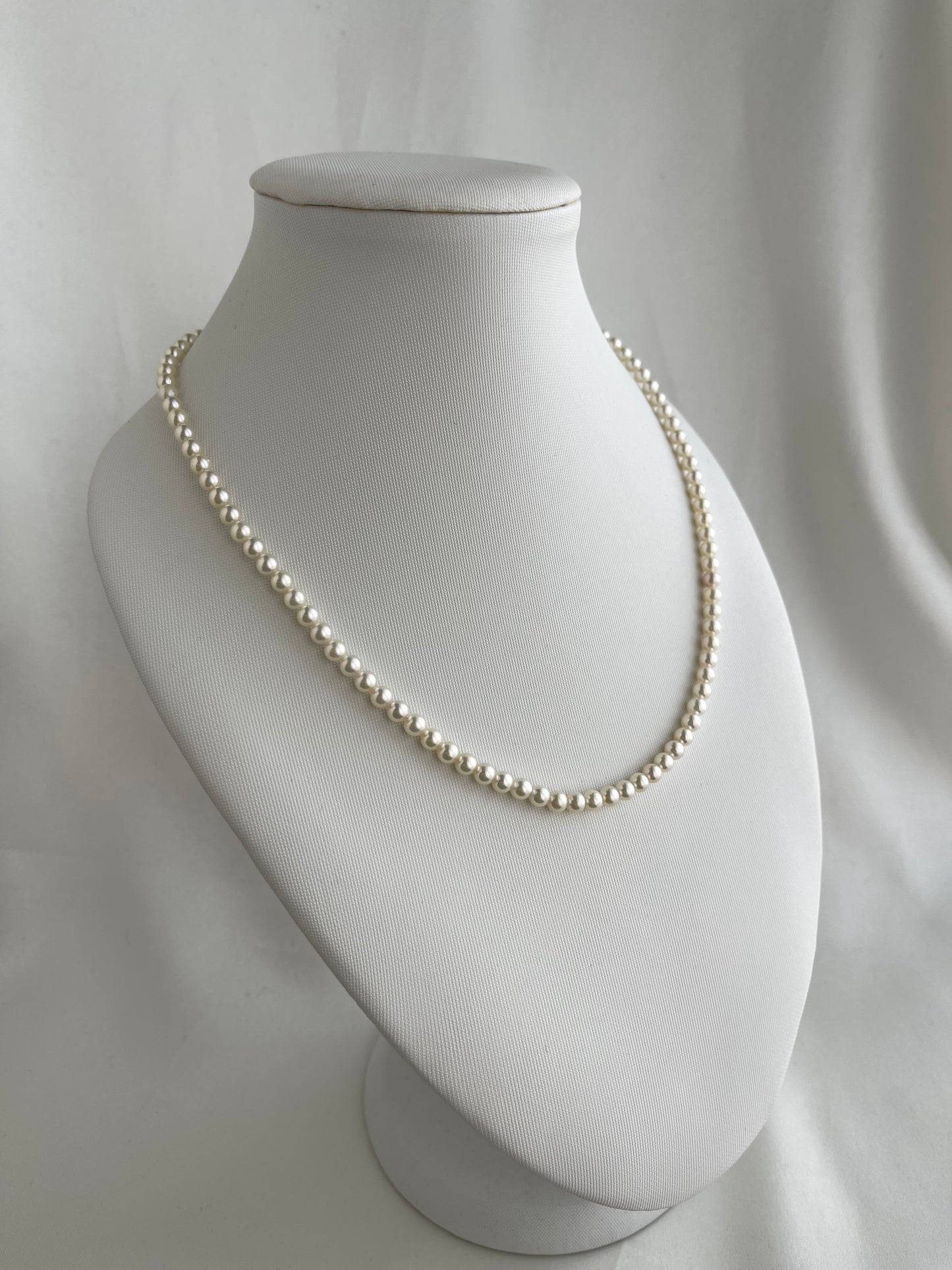Rare 4mm 4.5mm Light Champagne Golden Akoya Pearl Strand Necklace K18YG