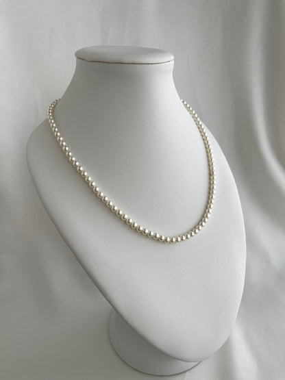 Rare 4mm 4.5mm Light Champagne Golden Akoya Pearl Strand Necklace K18YG