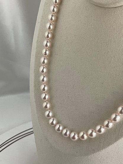 Pinkish White 7.5mm Akoya Pearl Strand Necklace - KOKOPEARLJEWELRY - 6