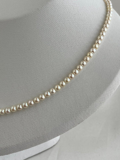 Rare Sized 3.5mm Cream Golden Tone Akoya Pearl Strand Necklace - KOKOPEARLJEWELRY - 5