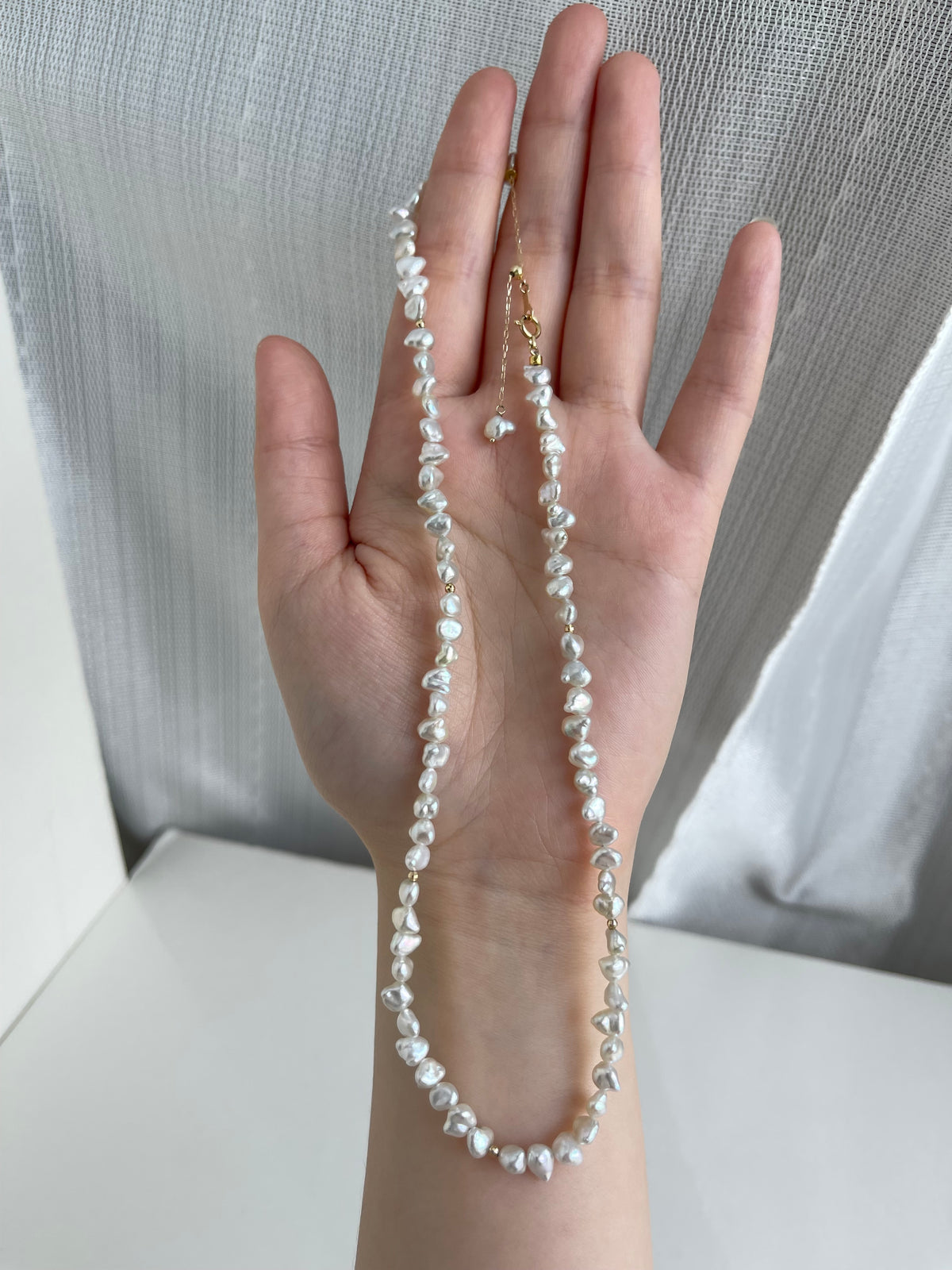 4mm Akoya Keshi Pearl Strand Necklace K18YG - KOKO PEARL JEWELRY - 6