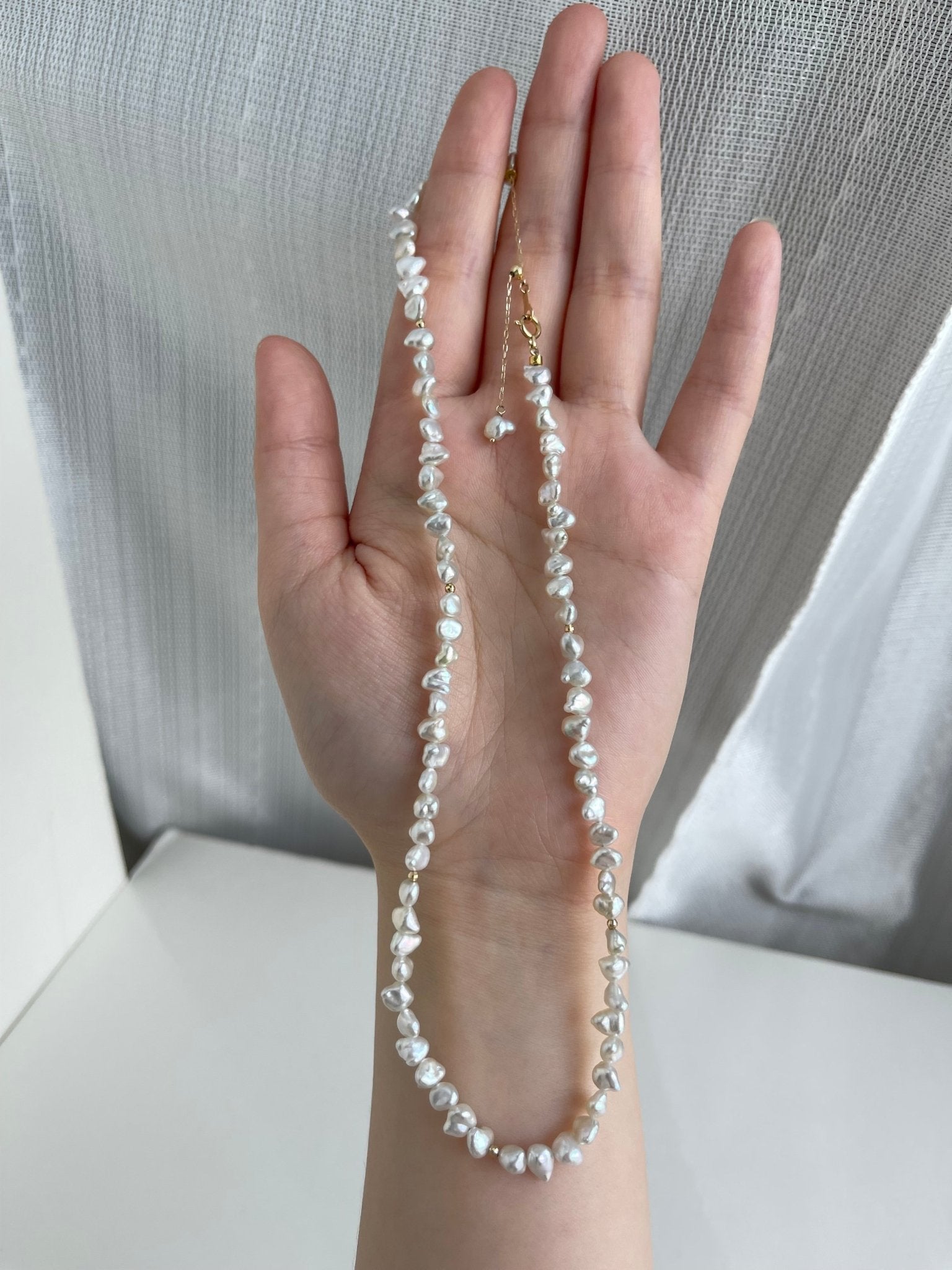 4mm Akoya Keshi Pearl Strand Necklace K18YG - KOKO PEARL JEWELRY - 6