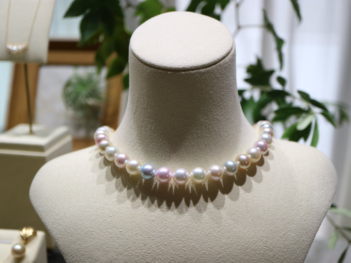 Ultra Rare 9.5 - 10mm レインボーカラー アコヤパール ネックレス - KOKO PEARL JEWELRY - 7