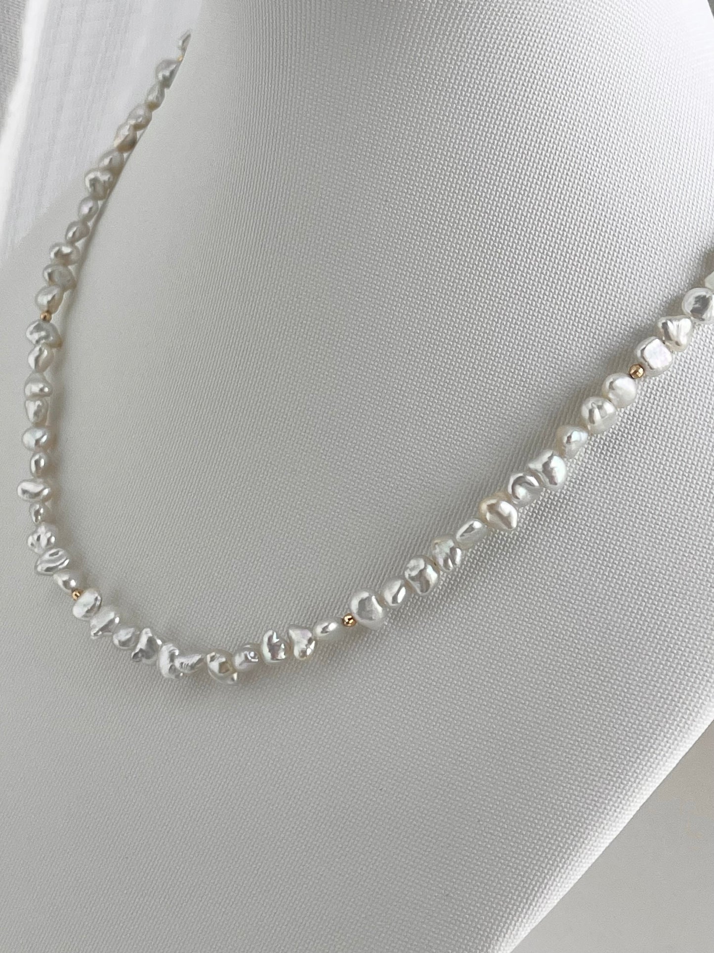 4mm Akoya Keshi Pearl Strand Necklace K18YG - KOKO PEARL JEWELRY - 3