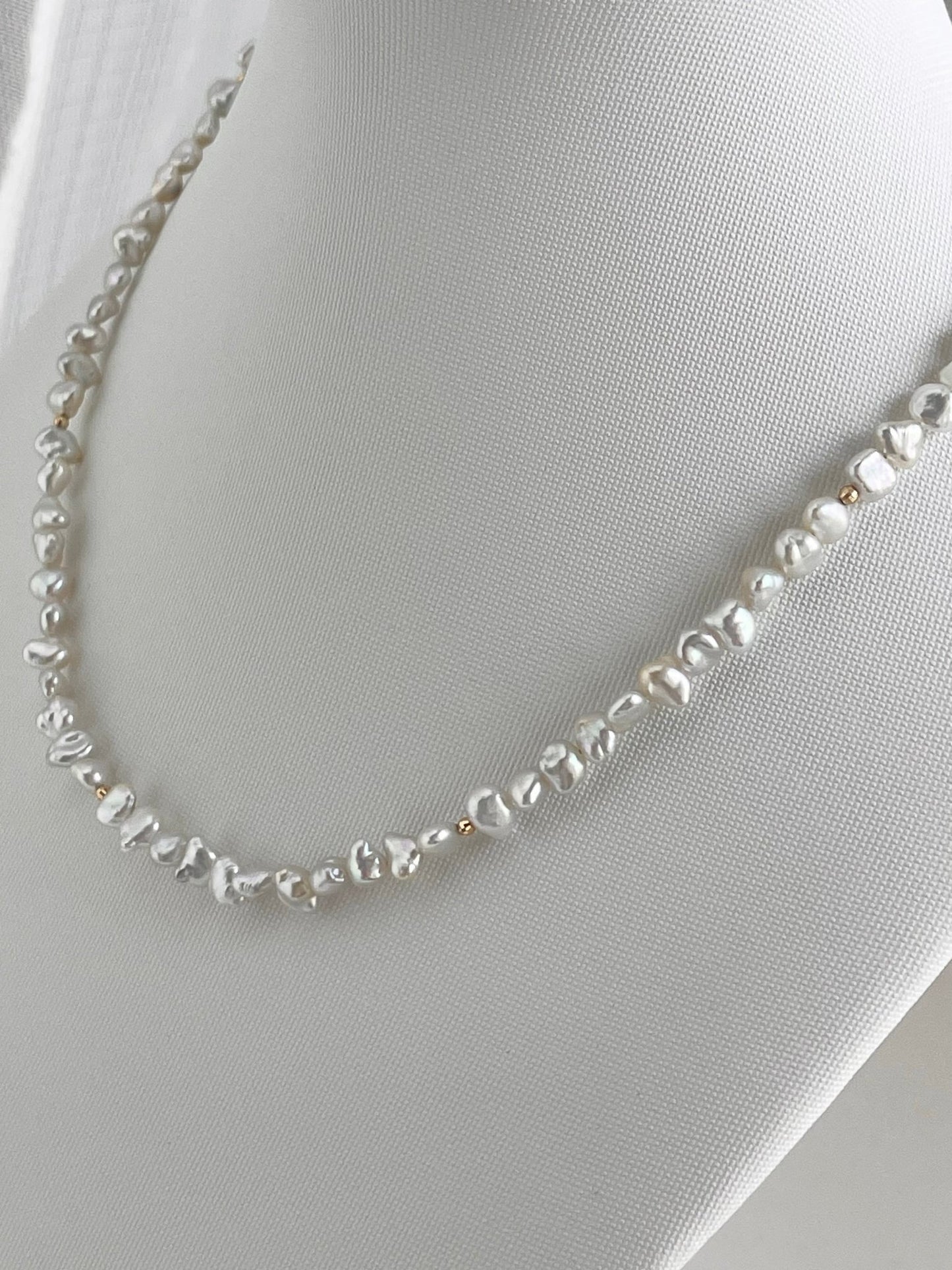 4mm Akoya Keshi Pearl Strand Necklace K18YG - KOKO PEARL JEWELRY - 3
