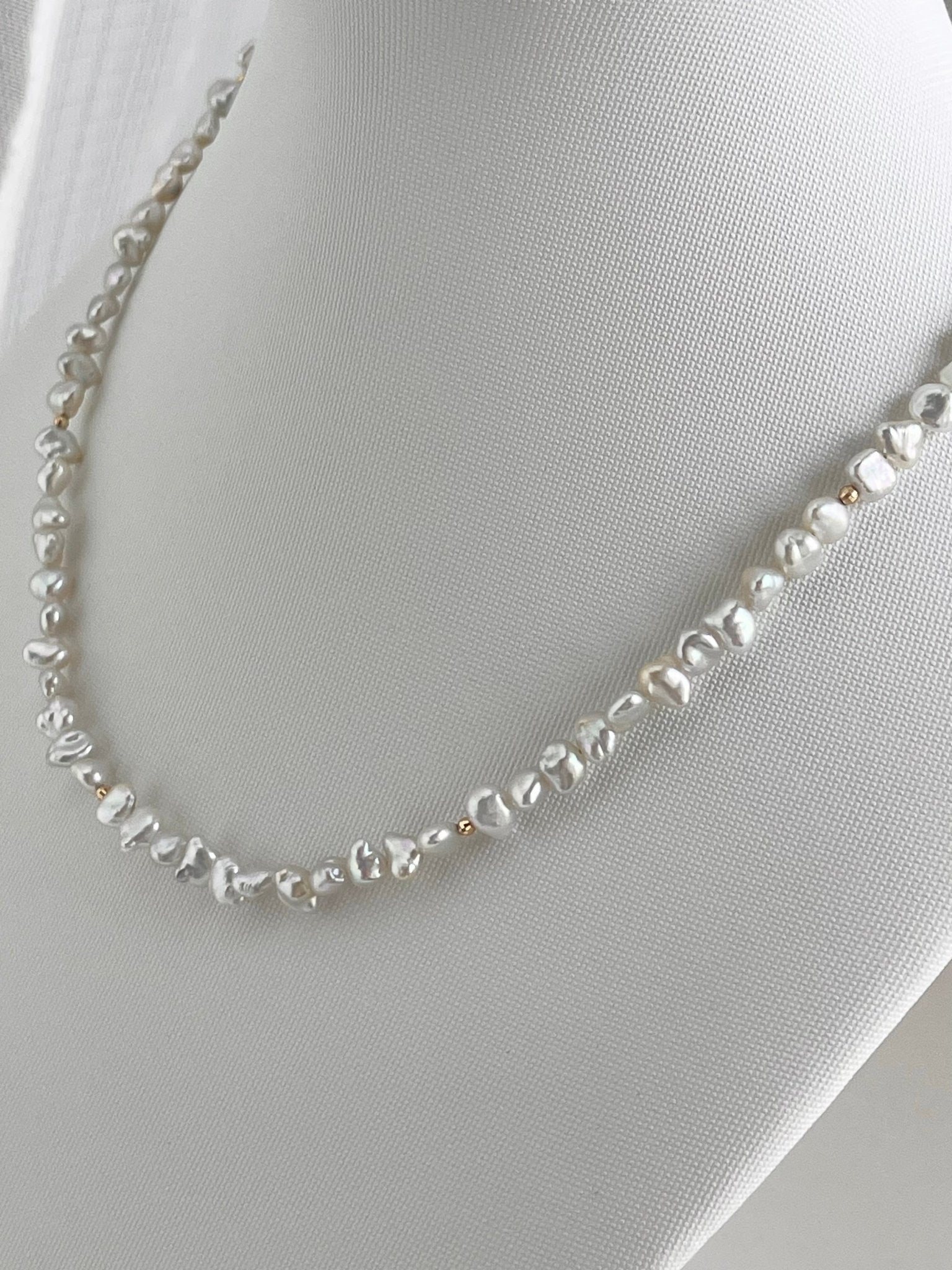4mm Akoya Keshi Pearl Strand Necklace K18YG - KOKO PEARL JEWELRY - 3