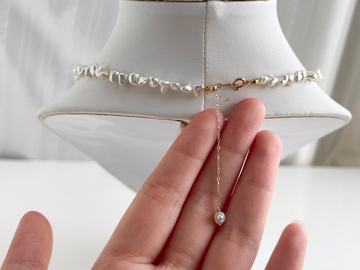 4mm Akoya Keshi Pearl Strand Necklace K18YG - KOKO PEARL JEWELRY - 4