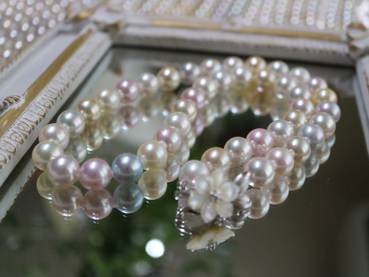 Ultra Rare 9.5 - 10mm レインボーカラー アコヤパールの連ネックレス - KOKO PEARL JEWELRY - 10