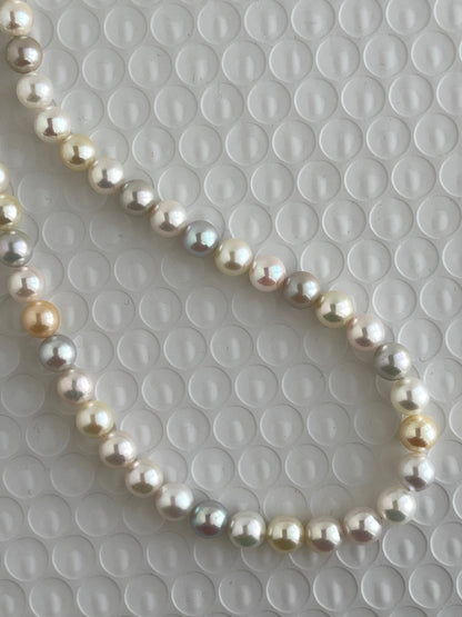 Rainbow Color 7.5mm Akoya Pearl Strand Necklace - KOKOPEARLJEWELRY - 1