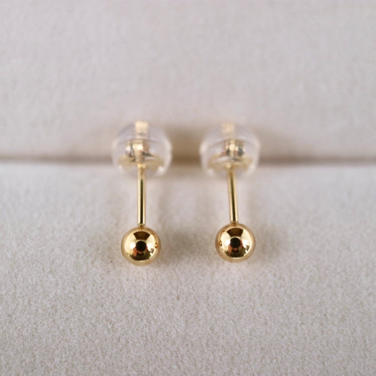 K18YG 3.0mm Small Ball Stud Earrings