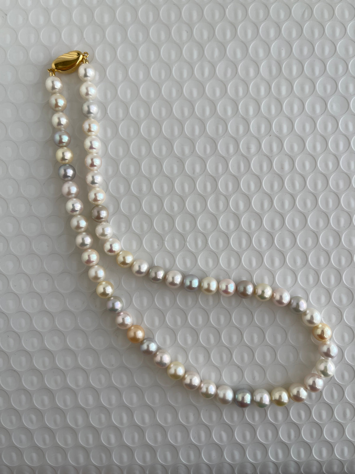 Rainbow Color 7.5mm Akoya Pearl Beaded Strand Necklace