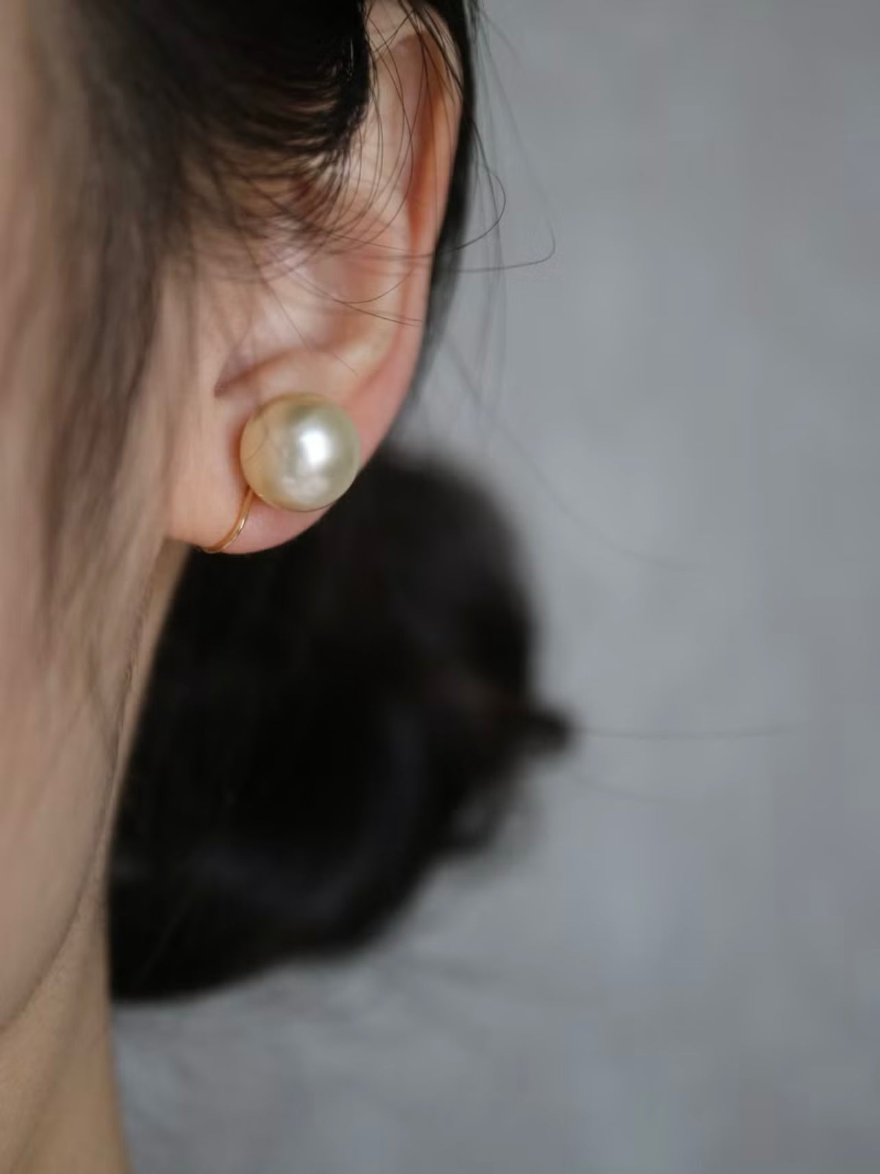 Clip Earrings Available | 11mm Natural Champagne Tone South Sea Pearl Stud Earrings 18KYG/SV - KOKOPEARLJEWELRY - 2