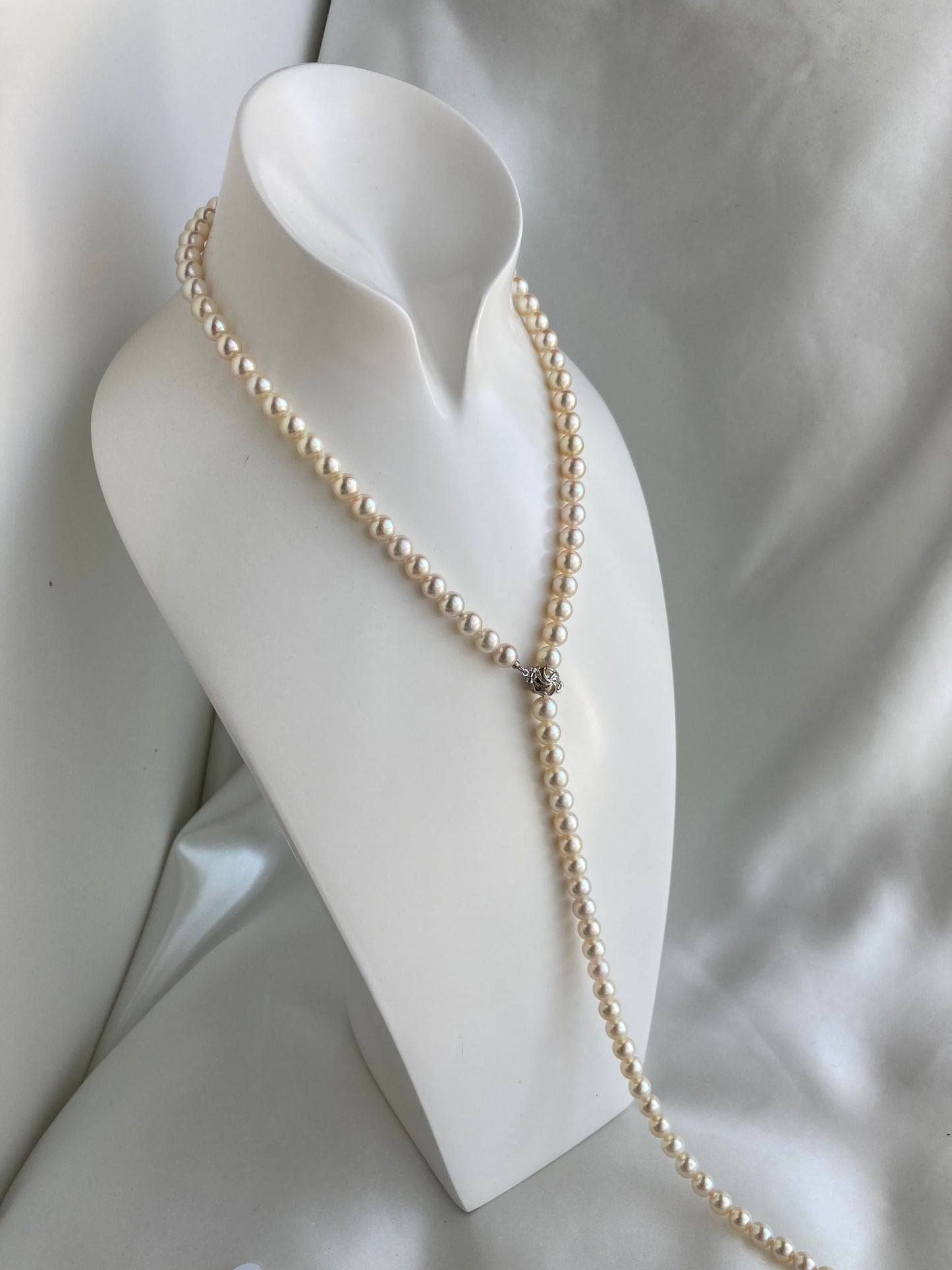 エクストラロング 80cm クリームゴールドアコヤ真珠ストランドネックレス