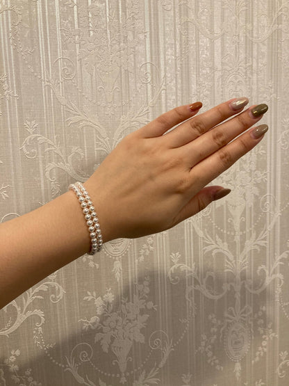 4.5mm Akoya Pearl Beaded Bracelet Rose Shaped Clasp - KOKOPEARLJEWELRY - 4