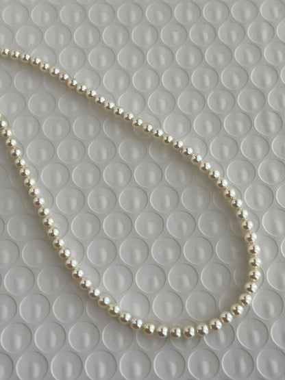 Rare Sized 3.5mm Cream Golden Tone Akoya Pearl Strand Necklace - KOKOPEARLJEWELRY - 1