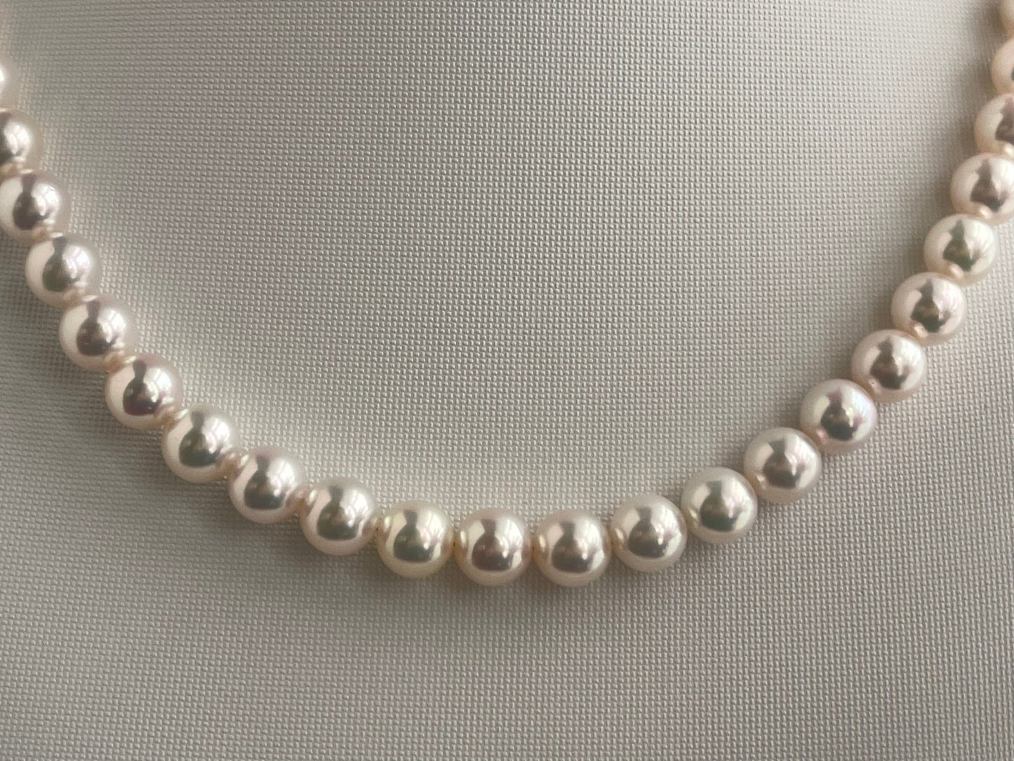 Top Class 7.5mm Akoya Pearl Strand Necklace with Aurora Rose Certificate by PSL - KOKOPEARLJEWELRY - 7