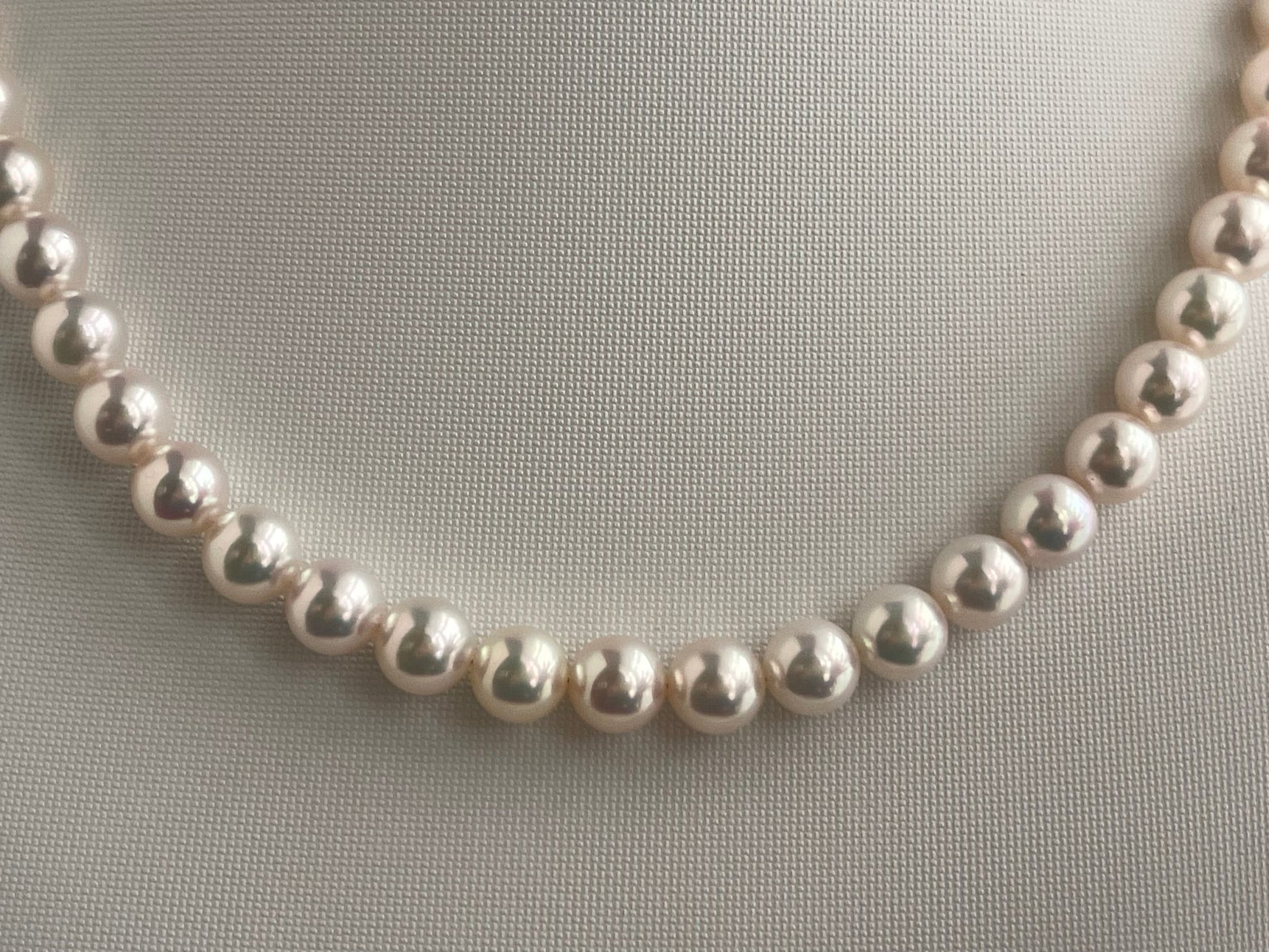 Top Class 7.5mm Akoya Pearl Strand Necklace with Aurora Rose Certificate by PSL - KOKOPEARLJEWELRY - 7