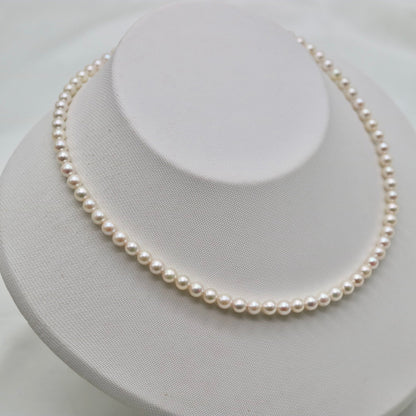 Only One Available | 37cm 4.5mm Creamy White Akoya Pearl Strand Necklace - KOKO PEARL JEWELRY - 5