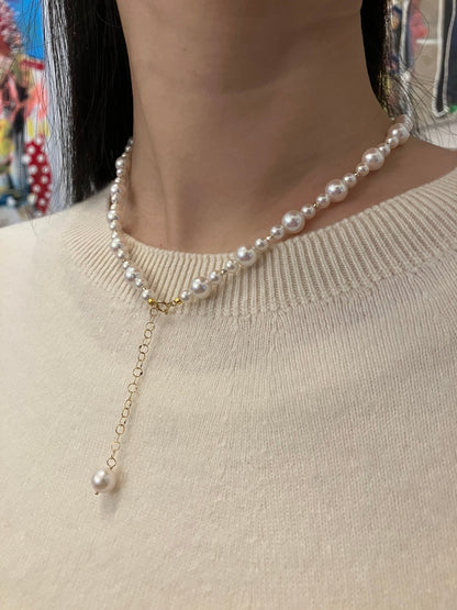 4+6.5mm Akoya Pearl 18K Yellow Gold Beads Strand Necklace - KOKOPEARLJEWELRY - 2