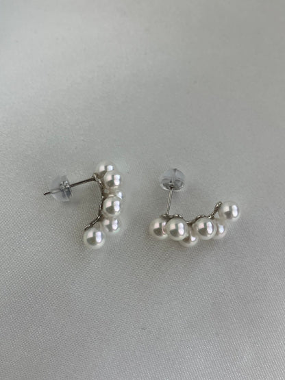 4mm Akoya Pearl Little Grapes Stud Earrings pt900 Platinum - KOKOPEARLJEWELRY - 10
