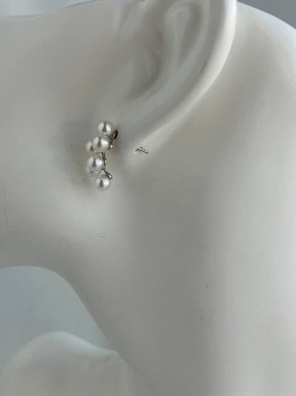 4mm Akoya Pearl Little Grapes Stud Earrings pt900 Platinum - KOKOPEARLJEWELRY - 6